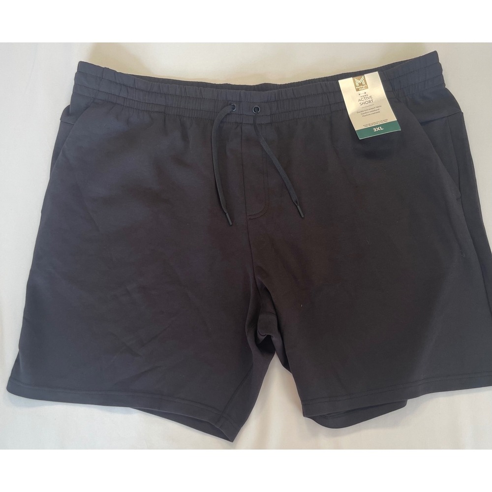 Member's Mark Mens Active Short Black Double Knit Stretch 3XL NWT